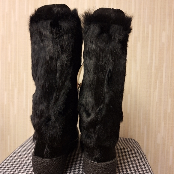 NWT Pajar Black Rabbit Fur Boots - US 8, EU 39 - Picture 4 of 6